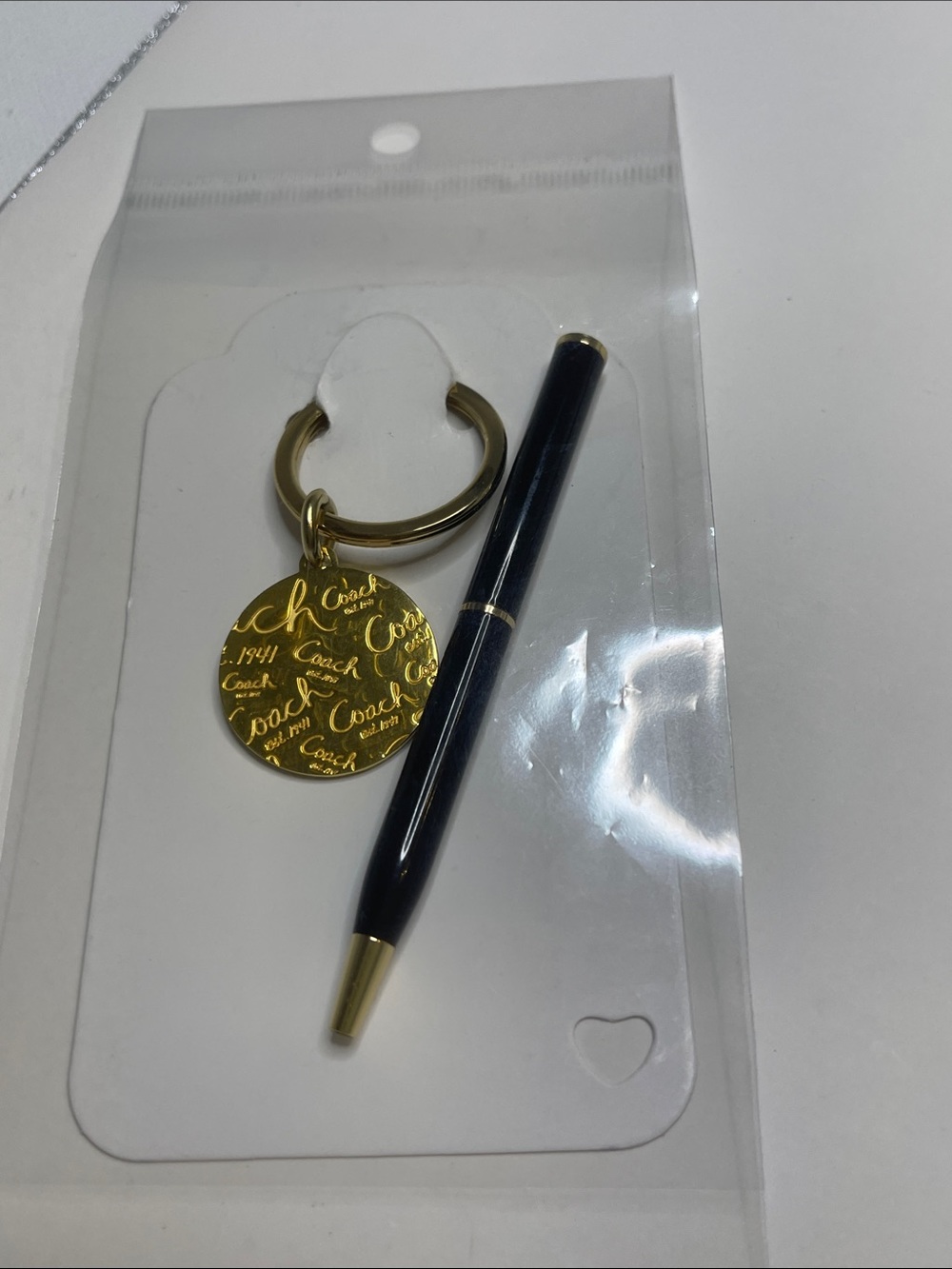 Coach Black Pen and Gold Coach Logo Keychain - Picture 5 of 6